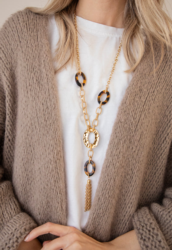 Chain Cherise  Gold/Brown - Ketting