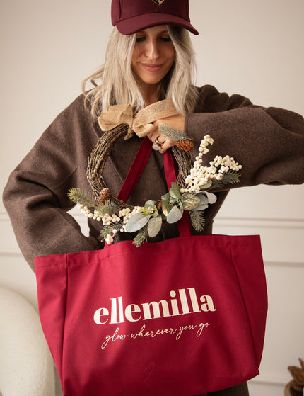 Glow Wherever You Go Bordeaux - Canvas Tas