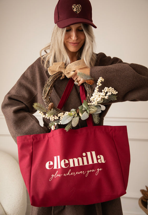 Glow Wherever You Go Bordeaux - Canvas Tas