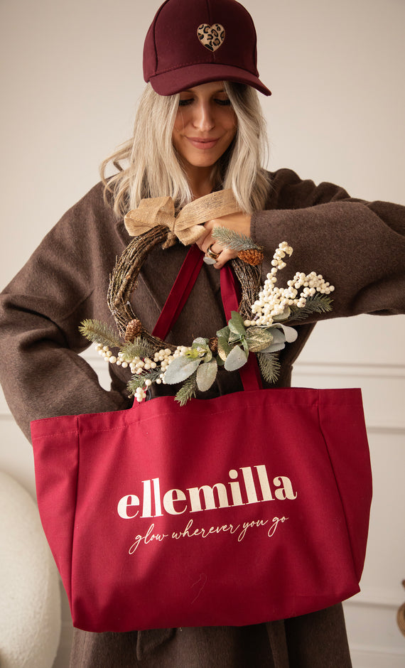 Glow Wherever You Go Bordeaux - Canvas Tas