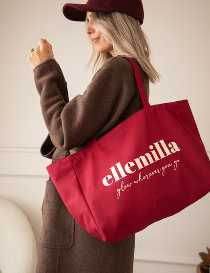 Glow Wherever You Go Bordeaux - Canvas Tas