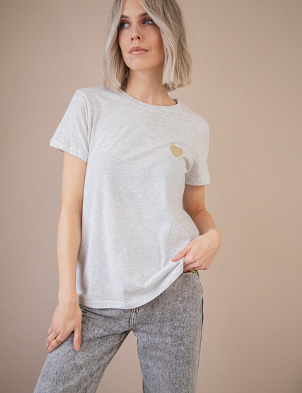 Beating Heart Grey/Gold - T-Shirt