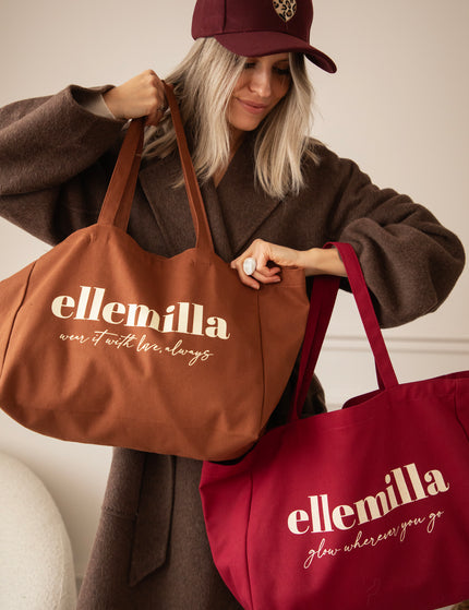 With Love, Always Brown - Canvas Tas