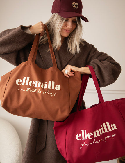 With Love, Always Brown - Canvas Tas