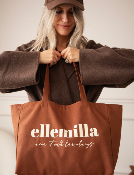 With Love, Always Brown - Canvas Tas