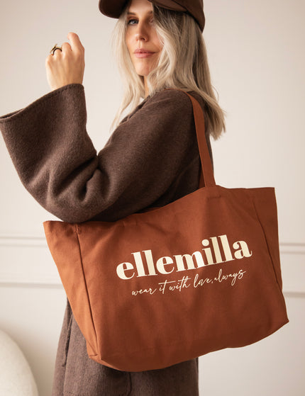 With Love, Always Brown - Canvas Tas