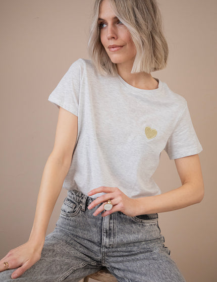 Beating Heart Grey/Gold - T-Shirt