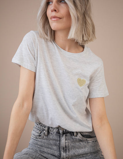 Beating Heart Grey/Gold - T-Shirt