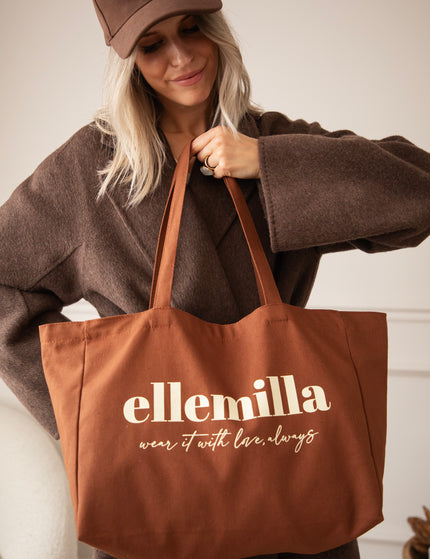 With Love, Always Brown - Canvas Tas