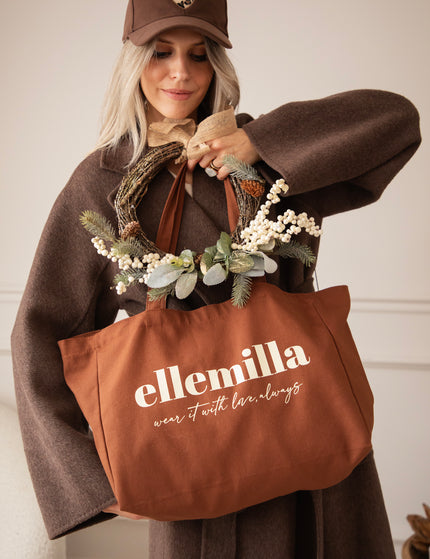 With Love, Always Brown - Canvas Tas