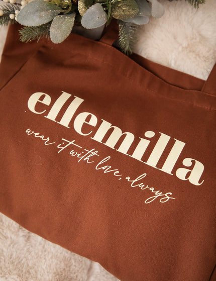 With Love, Always Brown - Canvas Tas