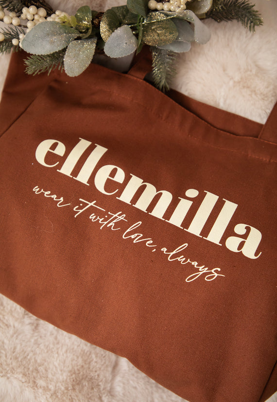 With Love, Always Brown - Canvas Tas