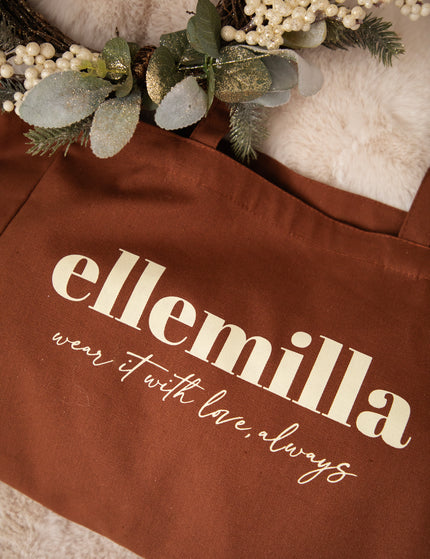 With Love, Always Brown - Canvas Tas