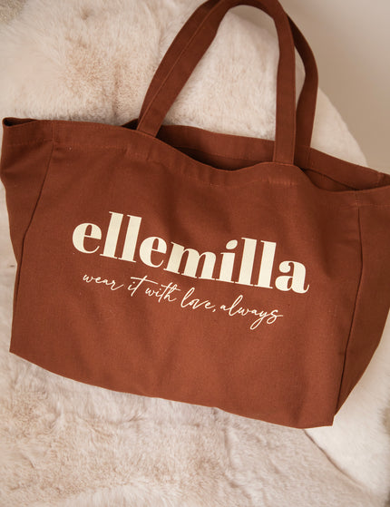 With Love, Always Brown - Canvas Tas