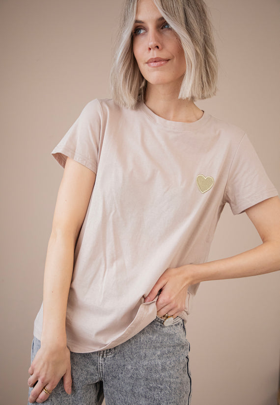 Beating Heart Taupe/Gold - T-Shirt