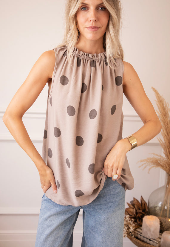 Dots & Daydreams Taupe - Top