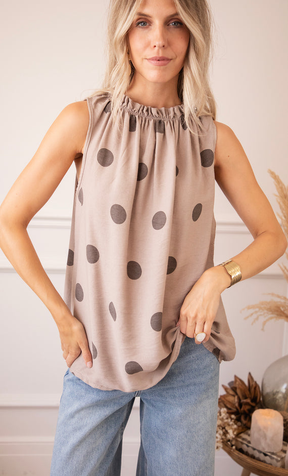 Dots & Daydreams Taupe - Top