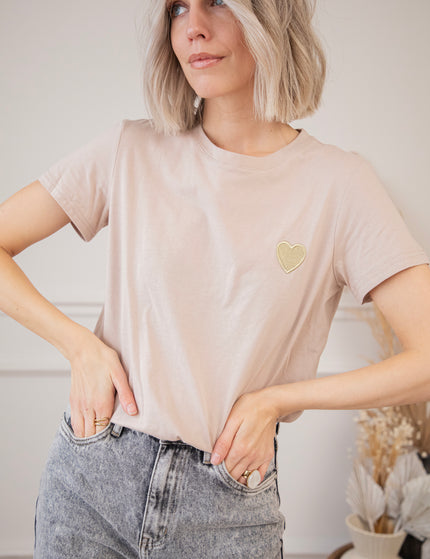 Beating Heart Taupe/Gold - T-Shirt