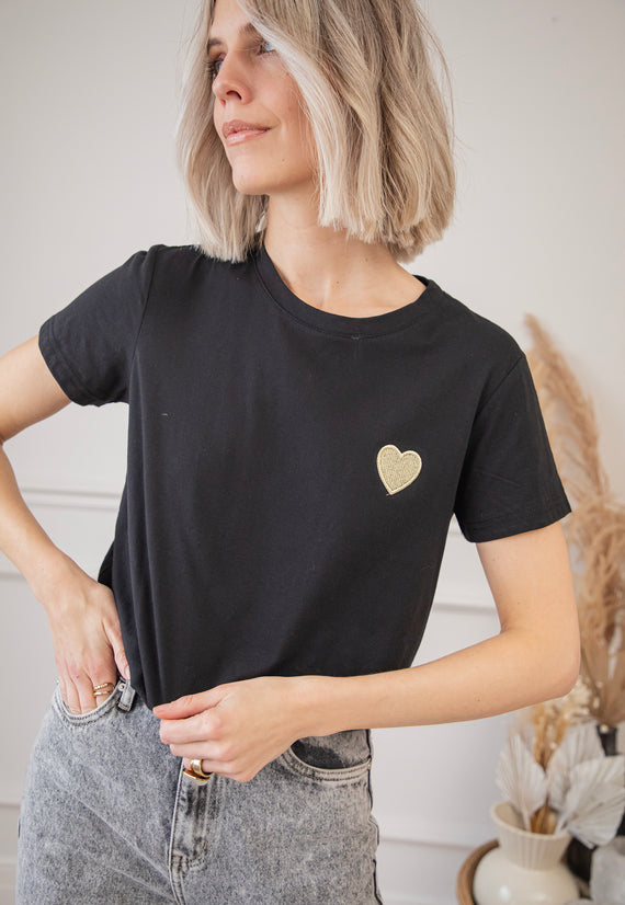 Beating Heart Black/Gold - T-Shirt