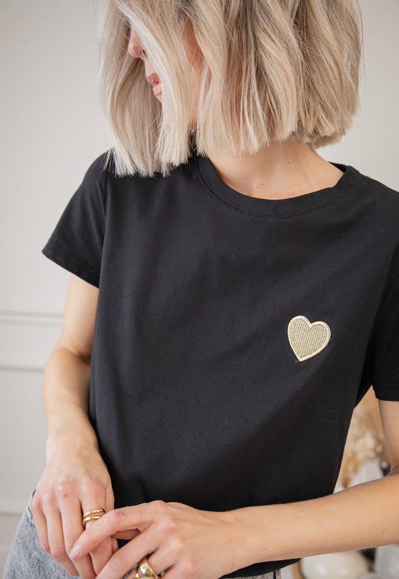 Beating Heart Black/Gold - T-Shirt