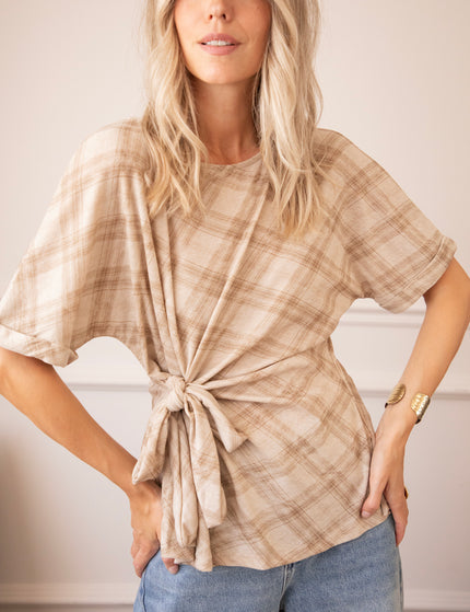 T-Shirt - Checked Charm - Beige