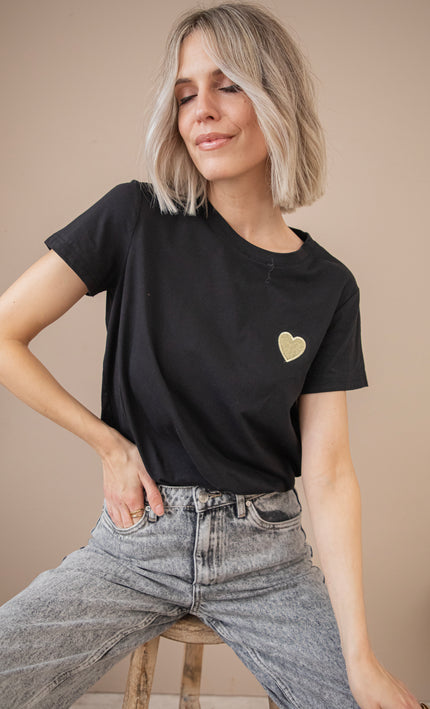 Beating Heart Black/Gold - T-Shirt