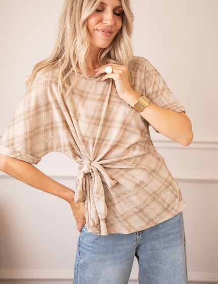 T-Shirt - Checked Charm - Beige