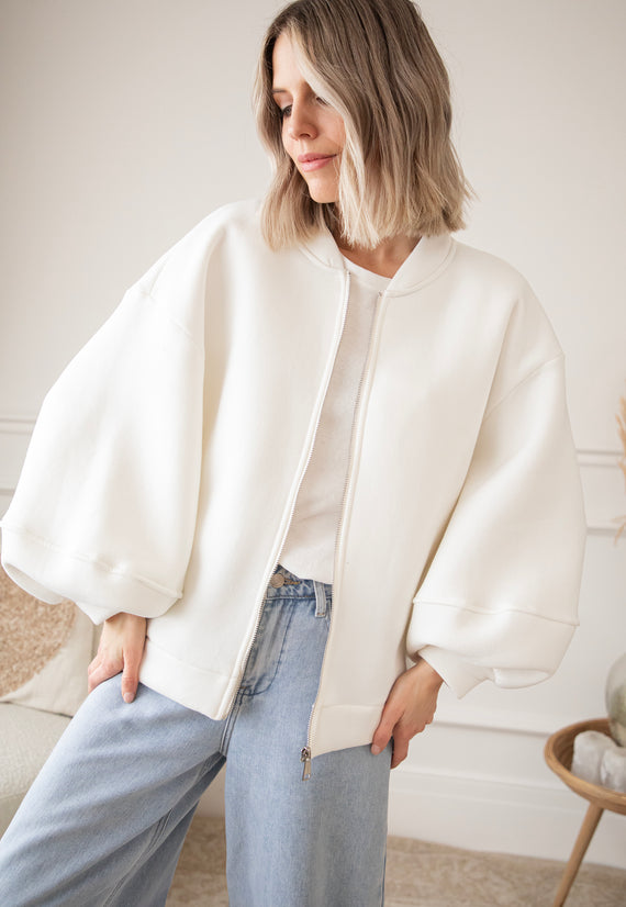 Snuggle Up White - Cardigan