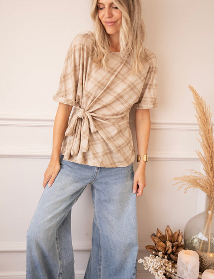 T-Shirt - Checked Charm - Beige