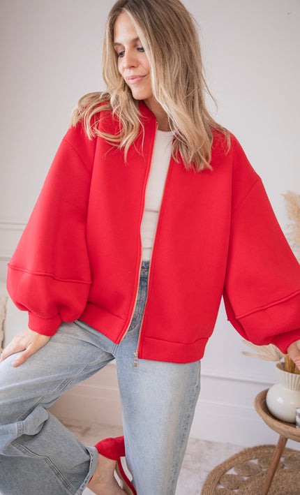 Snuggle Up Red - Cardigan