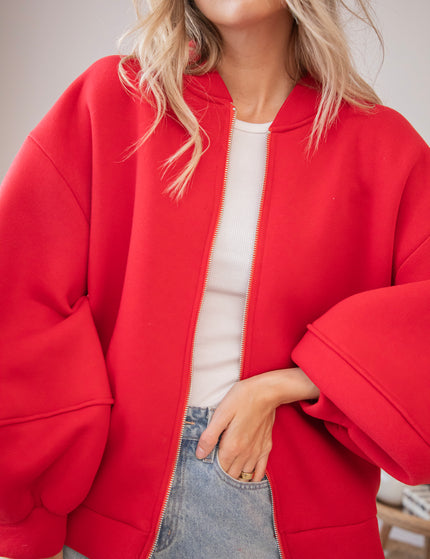 Snuggle Up Red - Cardigan