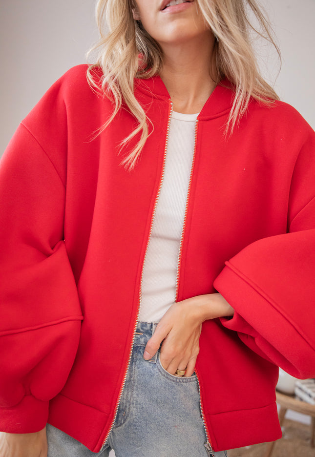 Snuggle Up Red - Cardigan