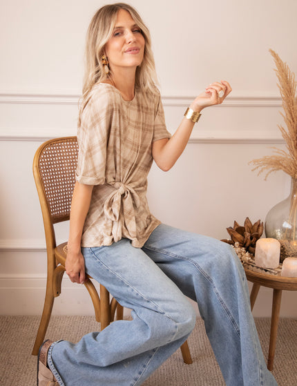T-Shirt - Checked Charm - Beige