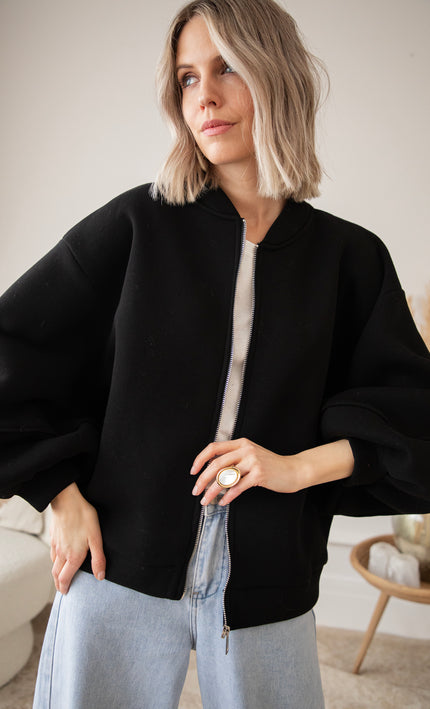 Snuggle Up Black - Cardigan