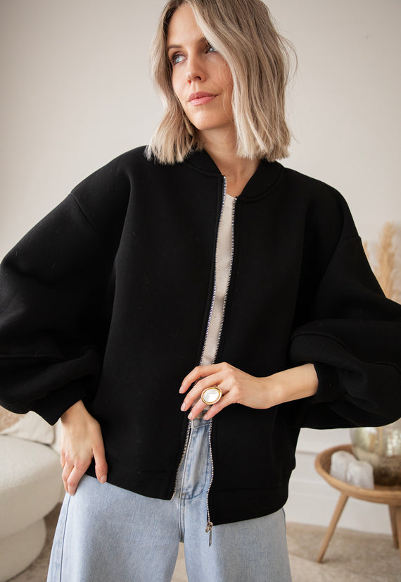 Snuggle Up Black - Cardigan