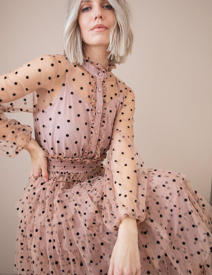 Flamenco Dots Pink - Maxi Dress