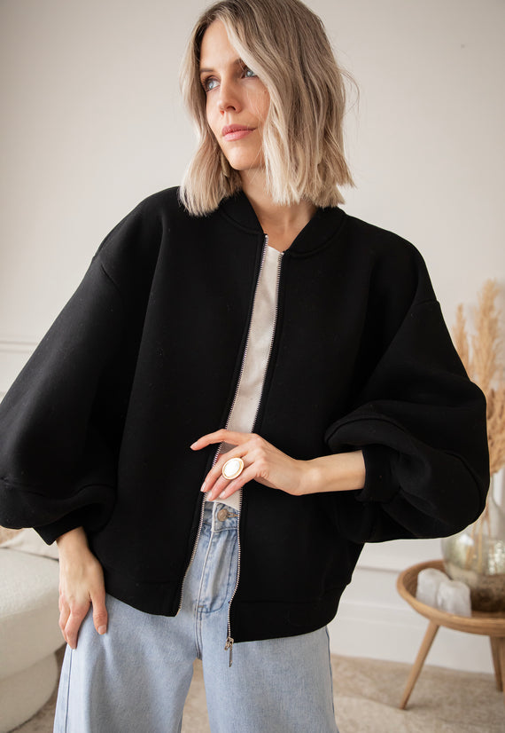 Snuggle Up Black - Cardigan