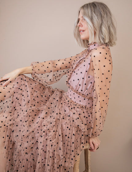 Flamenco Dots Pink - Maxi Dress