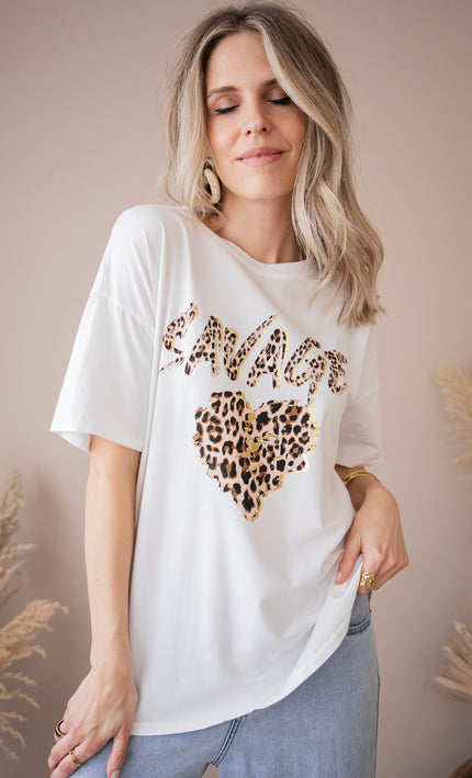 T-Shirt - Savage Love - Weiß