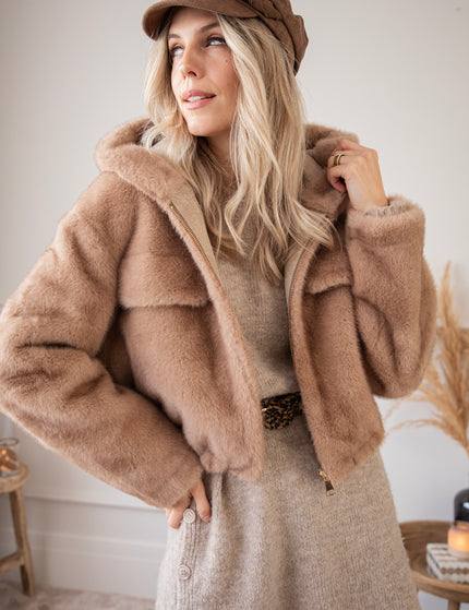 Jacke - Fur Feels - Braun