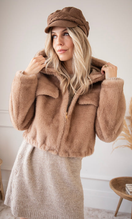 Jacke - Fur Feels - Braun