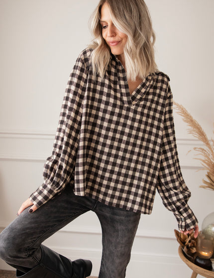 Cozy Check Beige - Blouse