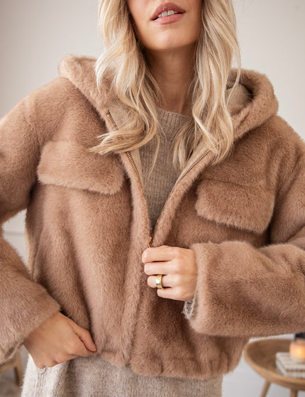 Jacke - Fur Feels - Braun