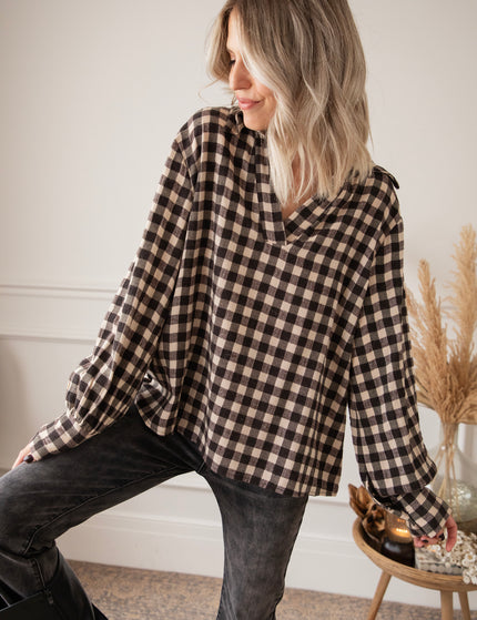 Cozy Check Beige - Blouse