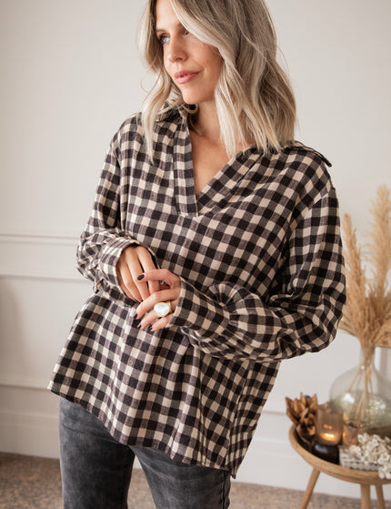 Cozy Check Beige - Blouse