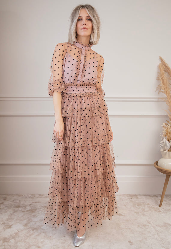 Flamenco Dots Pink - Maxi Dress