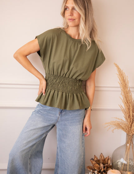 Feminine Frown Khaki - Top