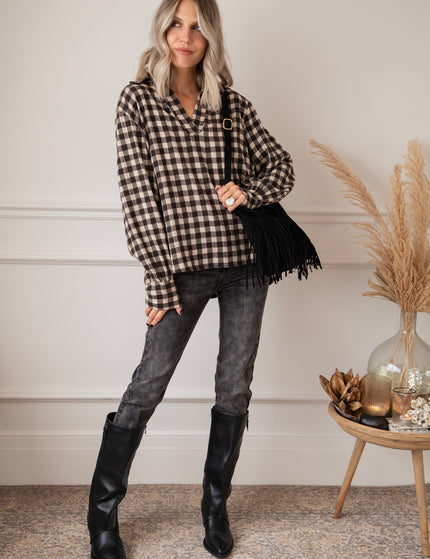 Cozy Check Beige - Blouse