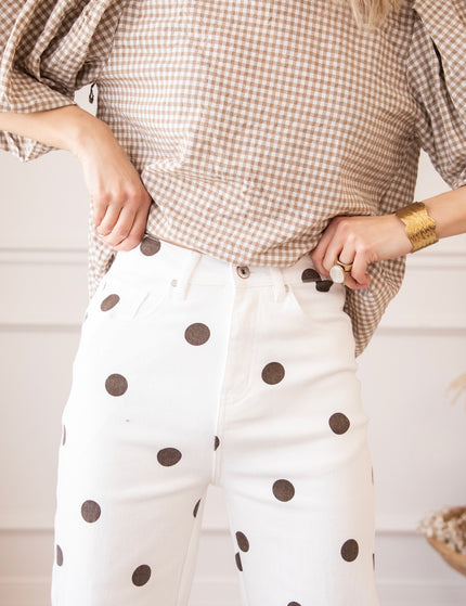 Dots On Denim White/Choco - Jeans