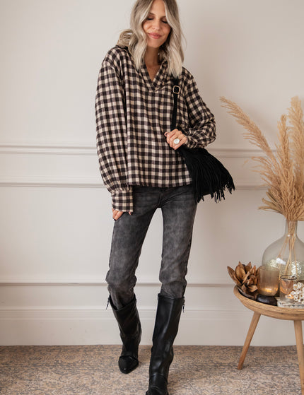 Cozy Check Beige - Blouse